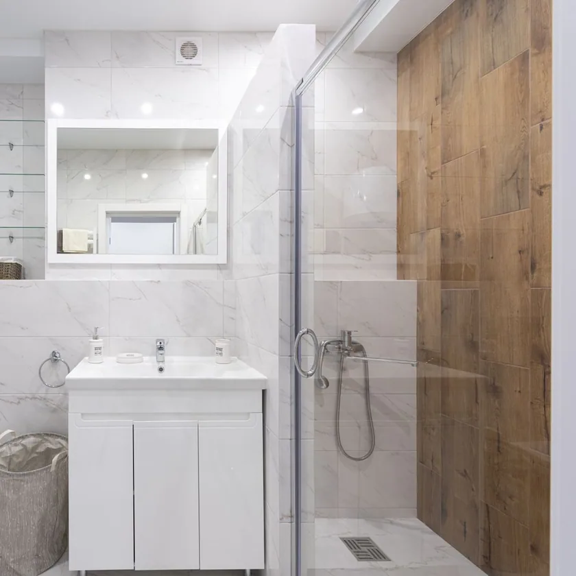 Tiled shower built by Safe Haven Flooring & Tiling in coastal Carolina